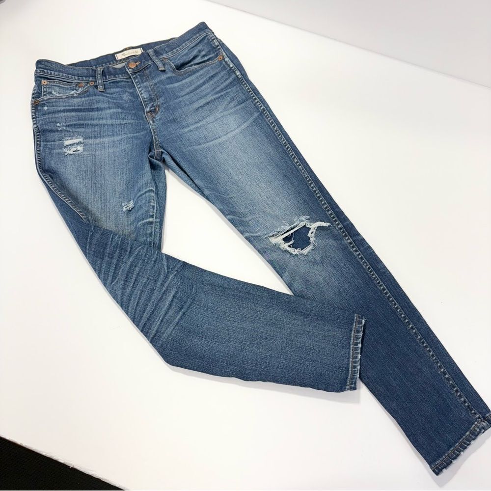 Madewell 9” High Riser Skinny Skinny Jeans Size 30 F9945 Medium Wash Distressed